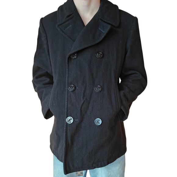 Vintage 1988 U.S. Navy Sterlingwear Pea Coat 100% Wool – Size 40R Authentic - Picture 1 of 5